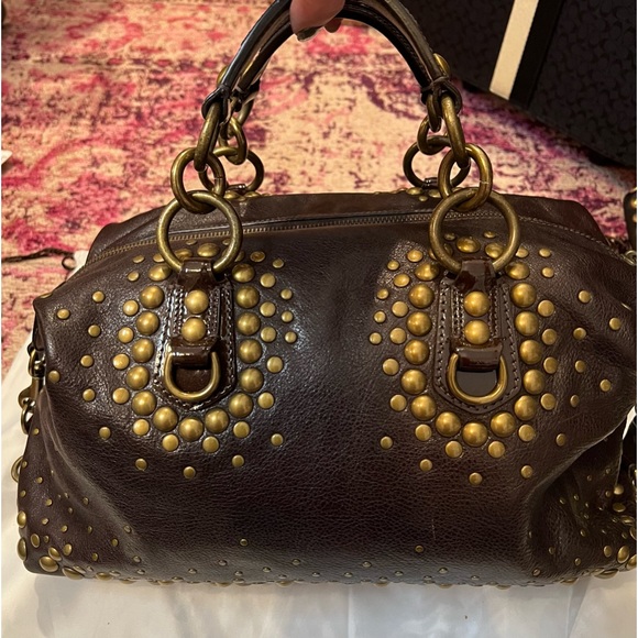 NWT Coach Madison Leather Studded Large Sabrina Bag—Brown - Picture 12 of 16